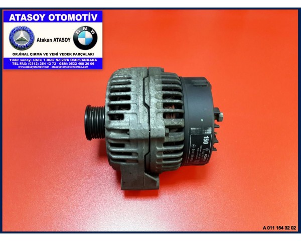 MERCEDES W220 S320 ŞARJ DİNAMOSU 0111543202 BOSCH 0123520017 A0111543202 BOSCH 0 123 520 017 A 011 154 32 02 NC 14V 90-150A M112